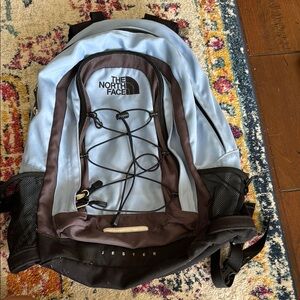 The North Face Old School Jester Blue and Black Backpack with Bungee Lacing